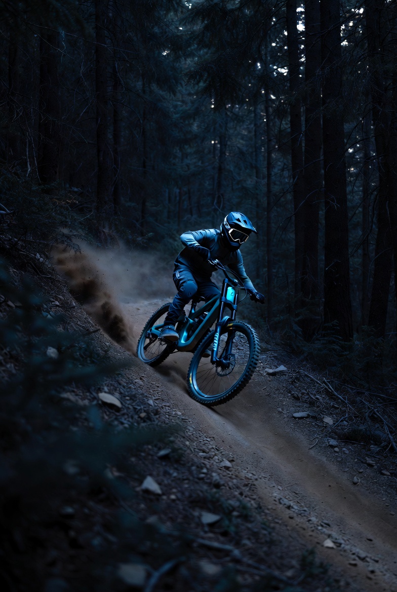 Mountainbiker Downhill Enduro Trail
